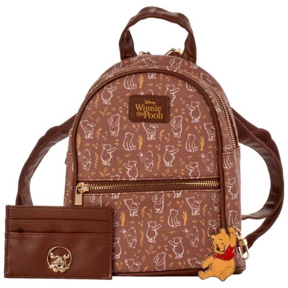 Winnie the Pooh Brown Mini Backpack with Card Holder
